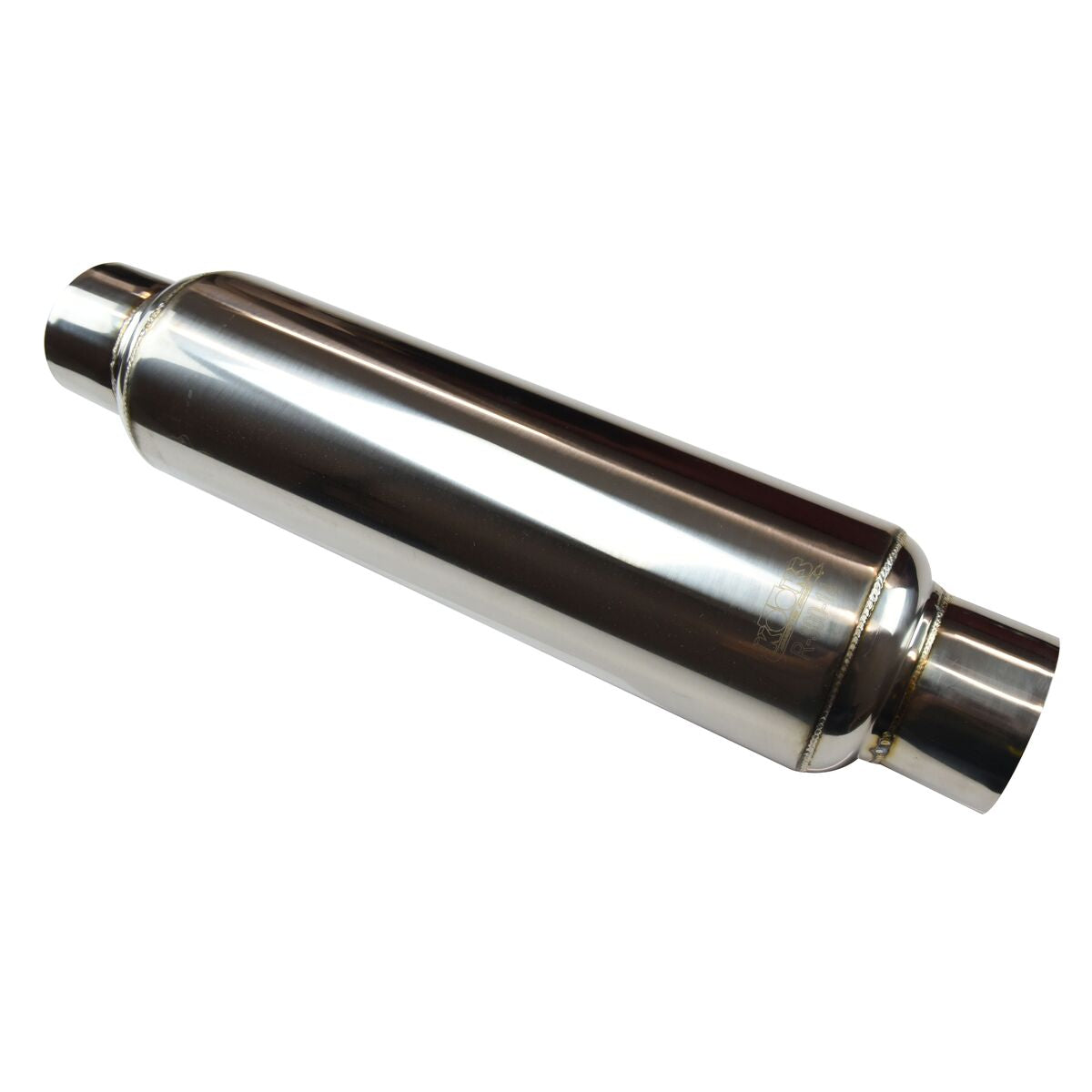 Kooks 3" Round Muffler 14" Long. Polished Stainless Steel. — R300-14