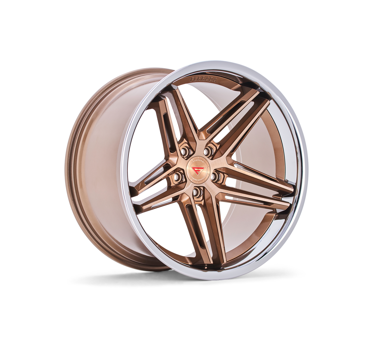 Ferrada CM1 Brushed Cobre - Chrome Lip wheel