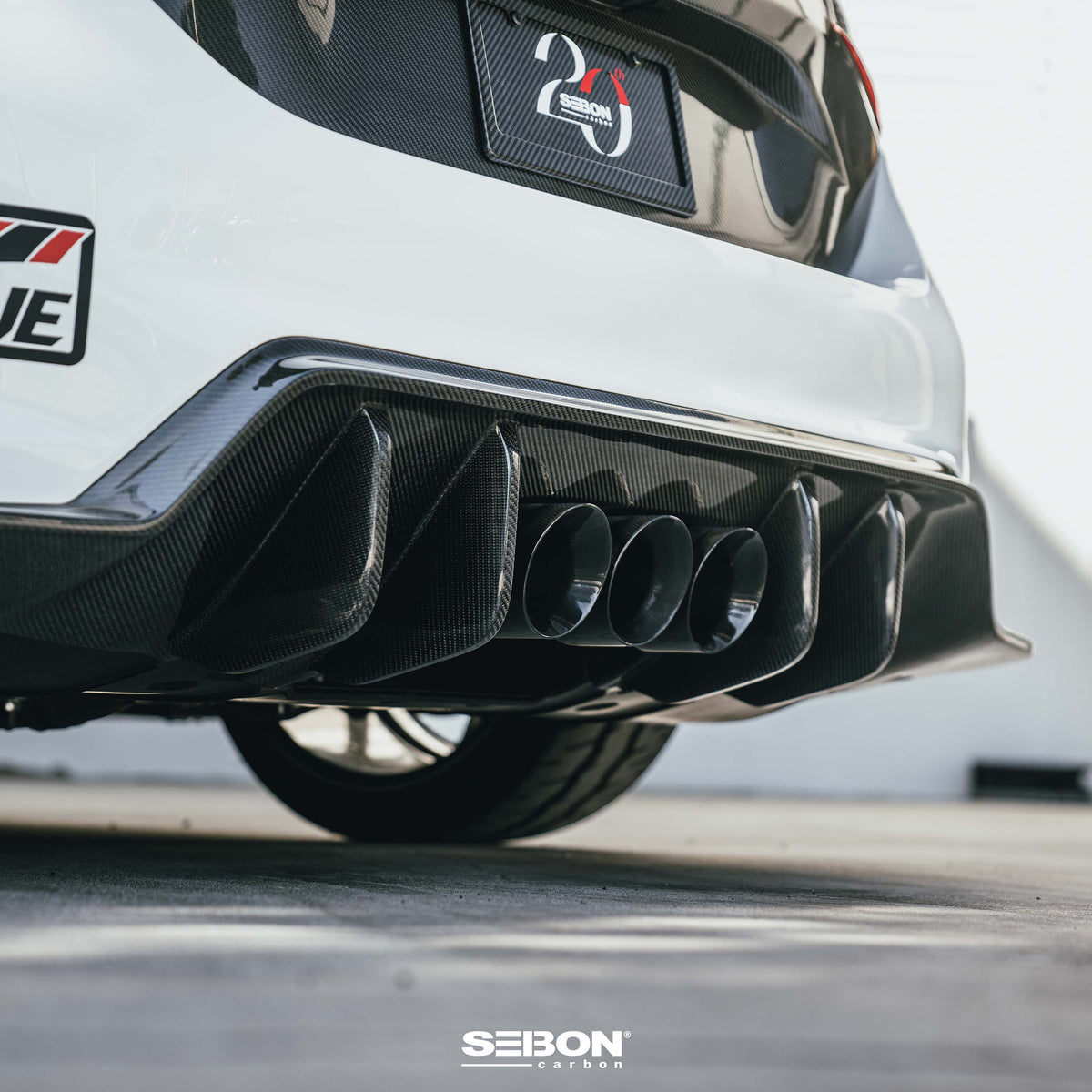 Seibon MB-Style Carbon Fiber rear diffuser for 2023-2026 Honda Civic Type R