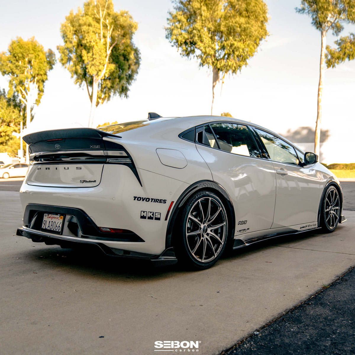 Seibon Carbon Fiber Rear Fender Trims for 2023-2026 Toyota Prius