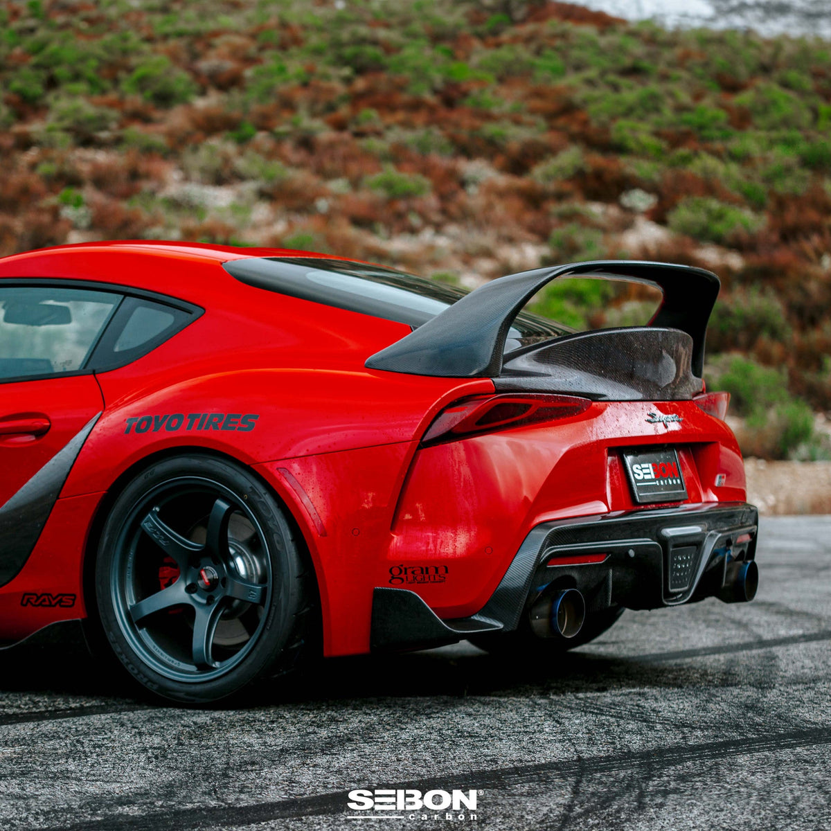 Seibon MB-Style Carbon Fiber rear spoiler for 2020-2026 Toyota GR Supra