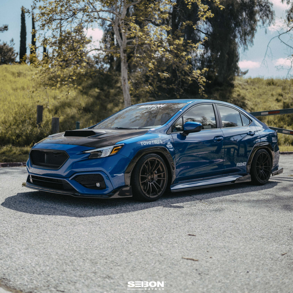 Seibon MB-Style Carbon Fiber side skirts for 2022-2026 Subaru WRX