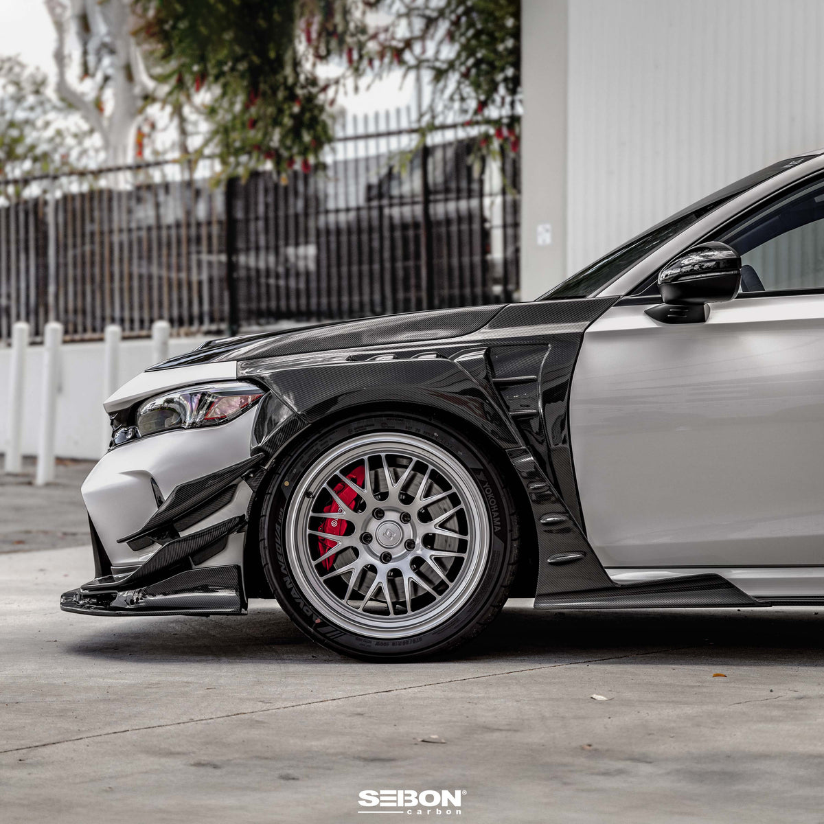 Seibon MB-Style Carbon Fiber Front Side Skirt Extensions for 2023-2026 Honda Civic Type R
